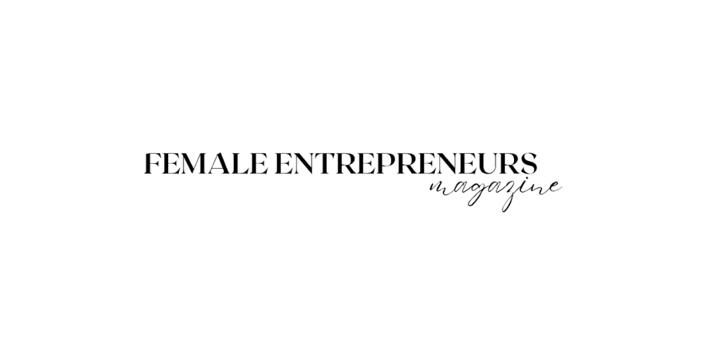Text that reads 'FEMALE ENTREPRENEURS' in bold, with a smaller subtitle underneath that says 'co founding' in cursive script, on a white background.