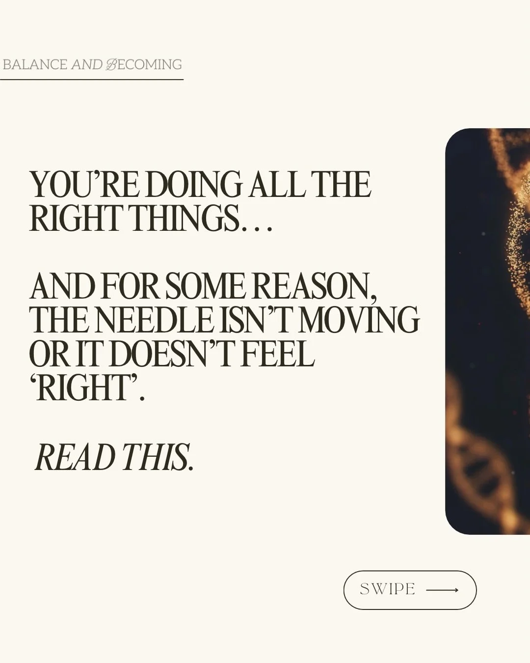 Are you aware of where your misalignment lives&mdash;
the part quietly standing between you
and the most expressed version of yourself?

It likely served a purpose.
It kept you safe, steady, or &lsquo;successful&rsquo;.

But now it&rsquo;s ready to b
