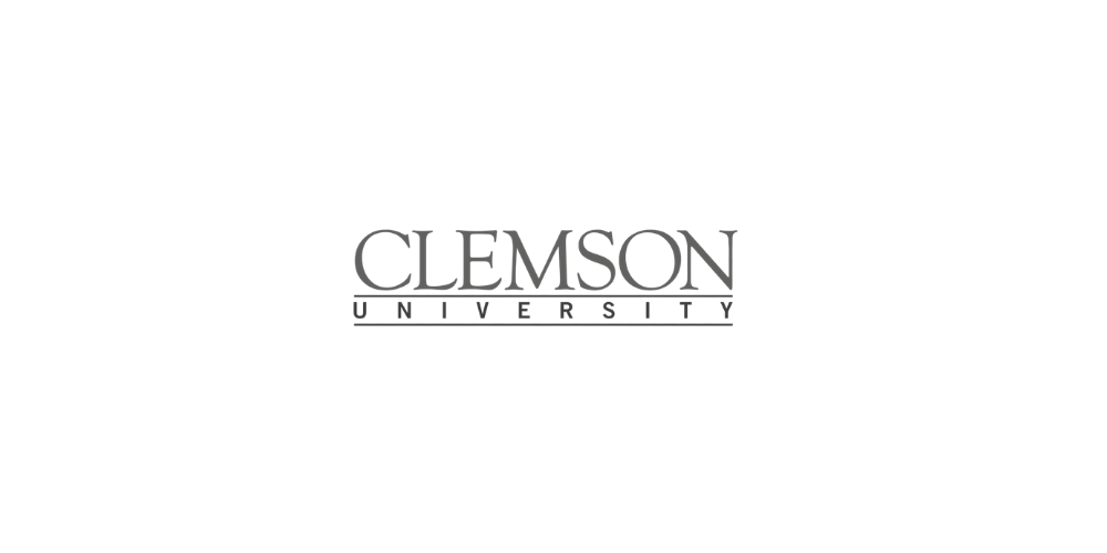 Clemson University logo in black and gray text.