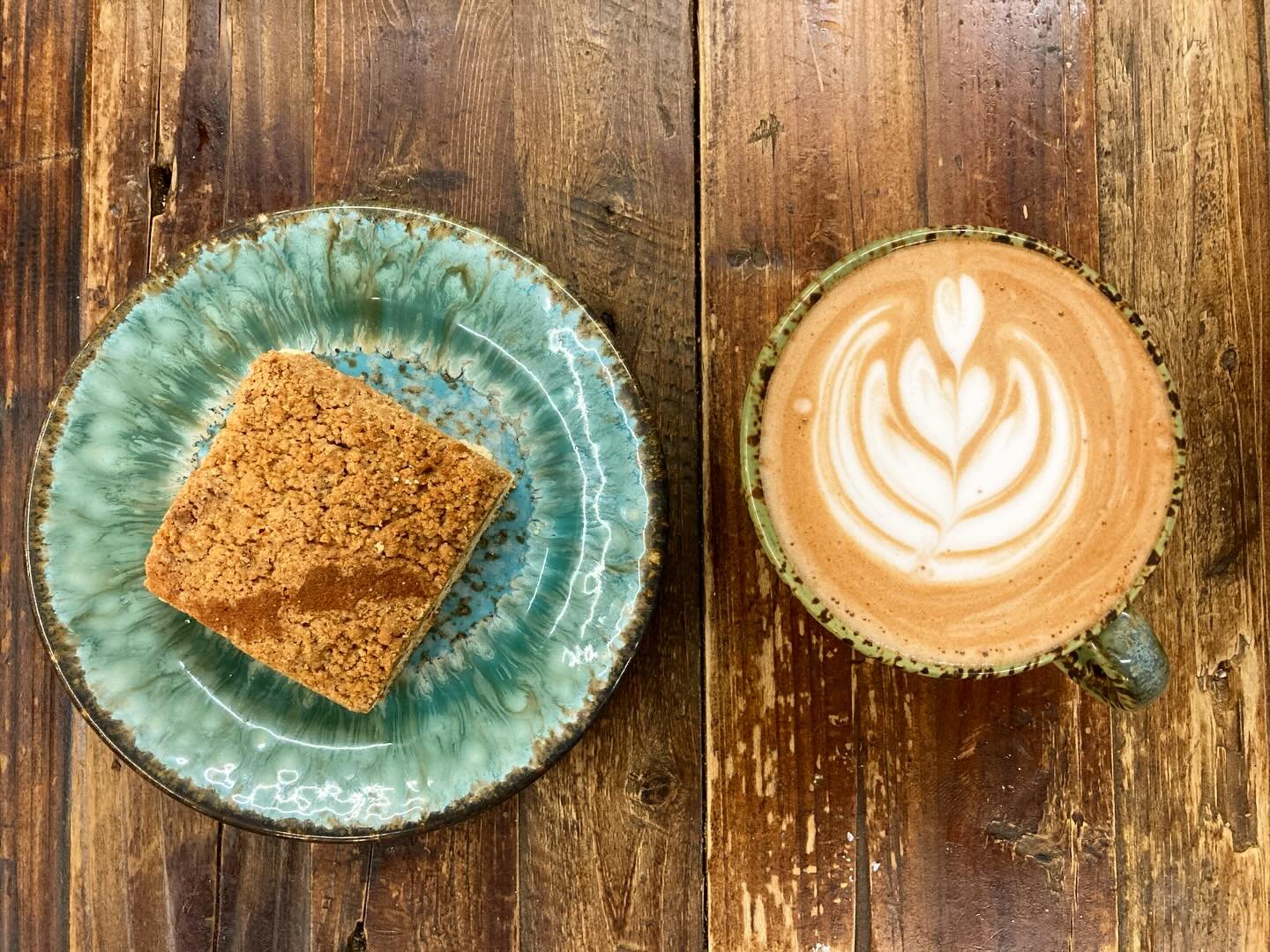 Tuesday plans: coffee cake and a peppermint mocha ☕️☕️