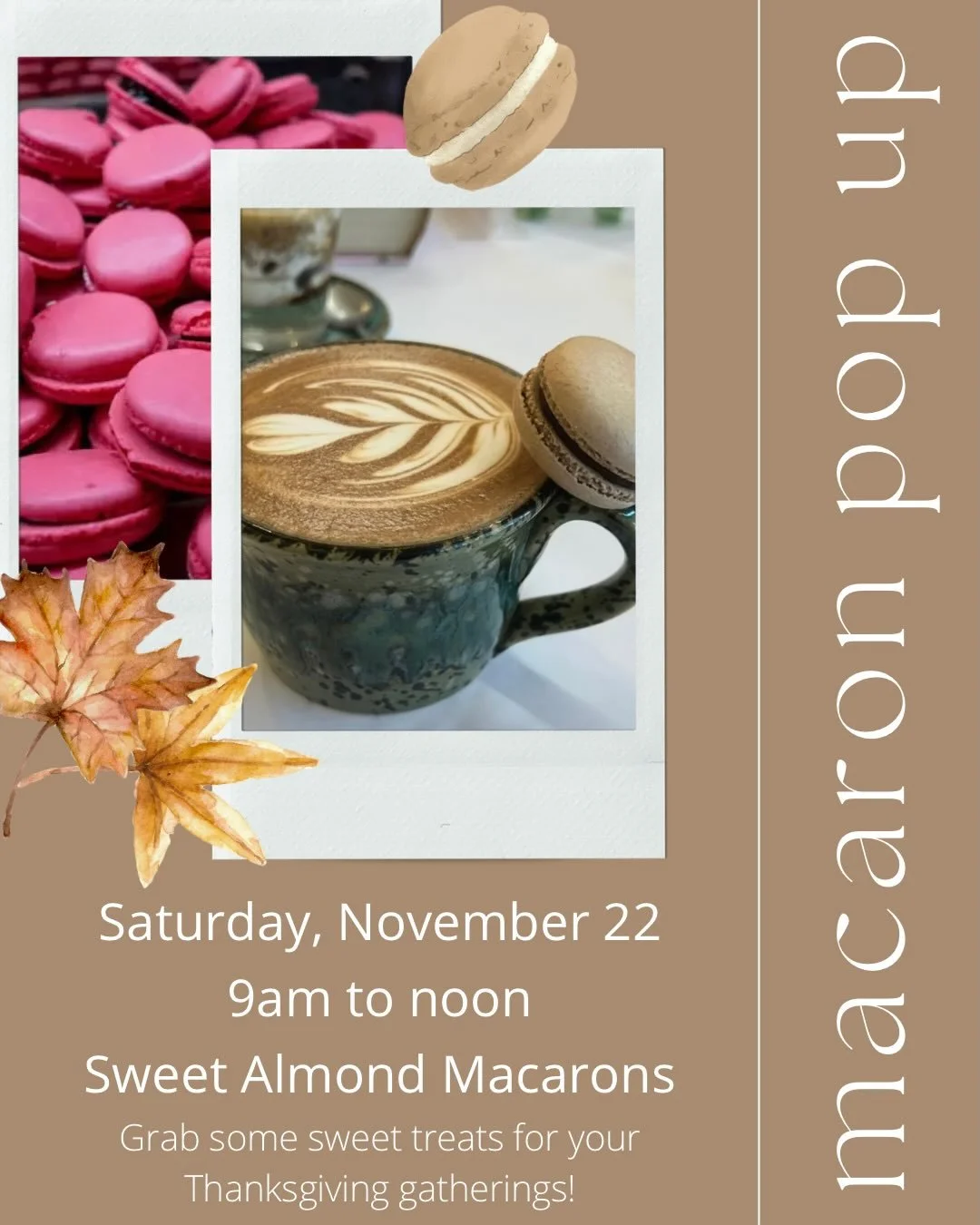 Saturday is a busy day at Ragamuffins! @sweetalmondmacaron Pop Up at 9am, Live Music with @patrick.kozub.music at 5pm, and wonderful coffee all day!