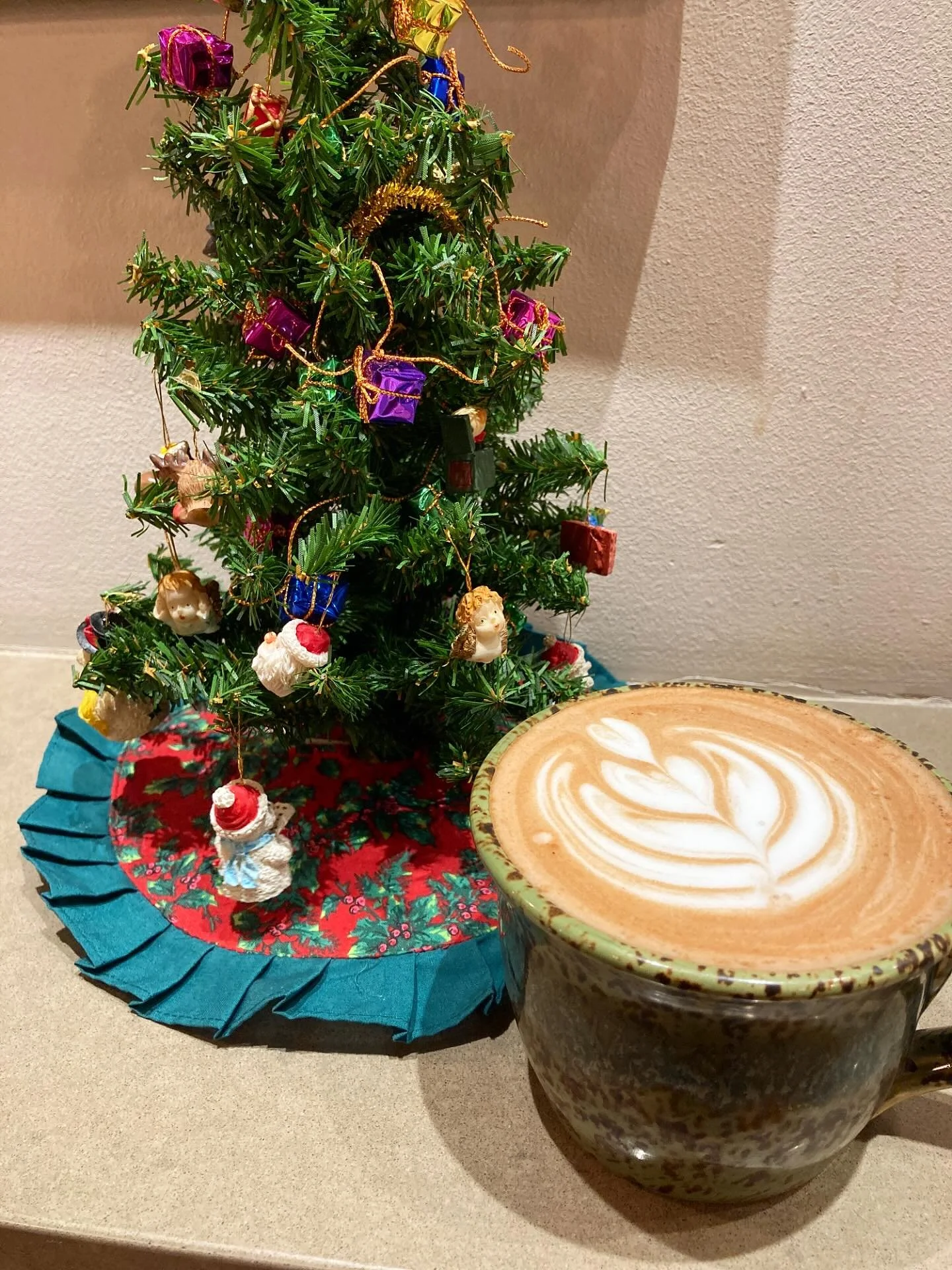 🎄🎄 *Sipping* around the Christmas tree. 🎄🎄 We are open normal hours for today and the rest of this week! We&rsquo;ve got wonderful espresso to warm you up and are fully stocked with gifts and goodies for the coffee lovers on your gift list.