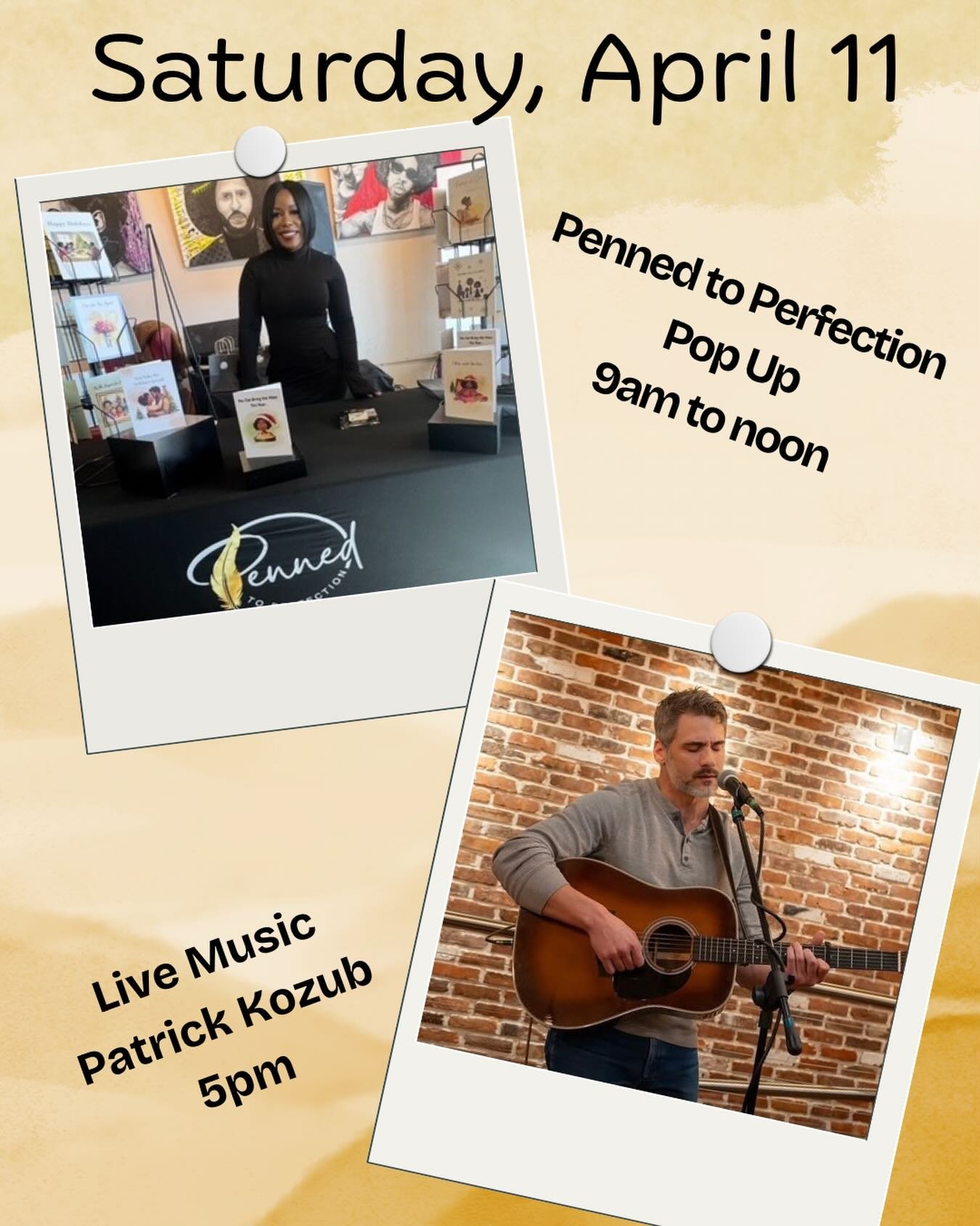 Saturday brings out 9 year celebration week to an end. @pennedtoperfection_ is popping up in the morning, we will have raffles at noon for customers in person, and @patrick.kozub.music will be closing out the week with an acoustic set at 5pm. We love