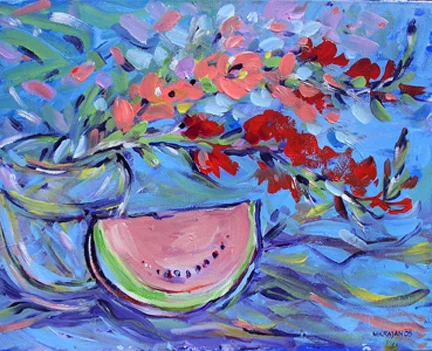 Still life with watermellon