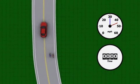 Driver Brakes in Front of Cyclists