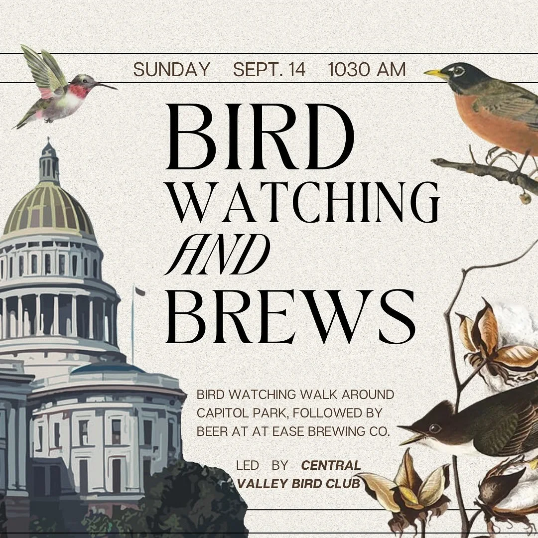 Join us and The Central Valley Bird Club (@cvbirds) for a bird-watching adventure right in the neighborhood! 👀 🦢 

We&rsquo;re kicking things off at the brewery on Sunday, September 14, at 10:30 AM, before taking a short stroll to Capitol Park to s