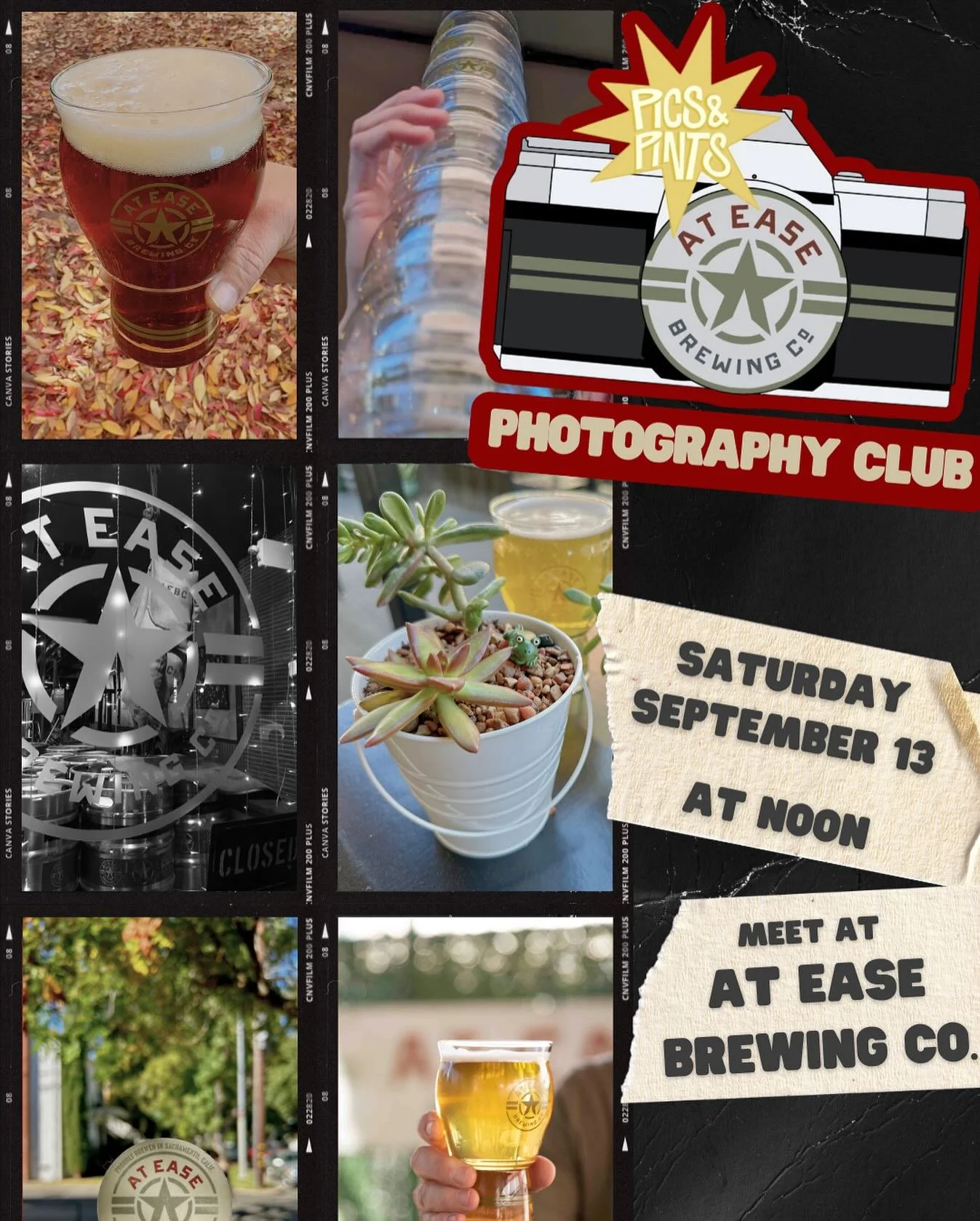 📸 Pics &amp; Pints &ndash; Photography Club Meet Up Saturday, September 13 
12:00 PM 
At Ease Brewing Co.

We&rsquo;re launching Pics &amp; Pints, a casual photography club where great pictures and cold beer come together!

We&rsquo;ll kick things o