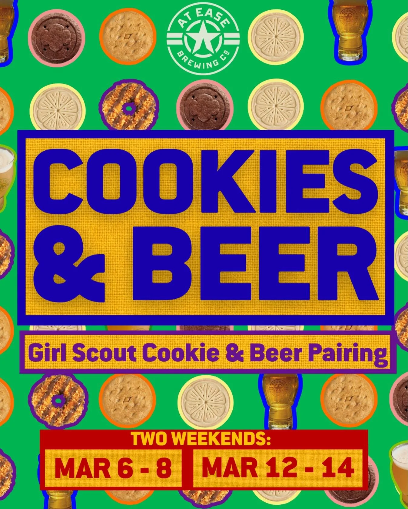 Our sweetest tasting event of the year is back and because y&rsquo;all love it so much, we&rsquo;ve stretched it over two weekends so everyone has a chance to indulge!

You&rsquo;ll receive:
- Four different Girl Scout cookies
- Four perfectly paired