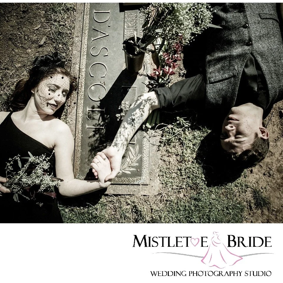 Krystyn & Richard decided to have their wedding in a cemetary