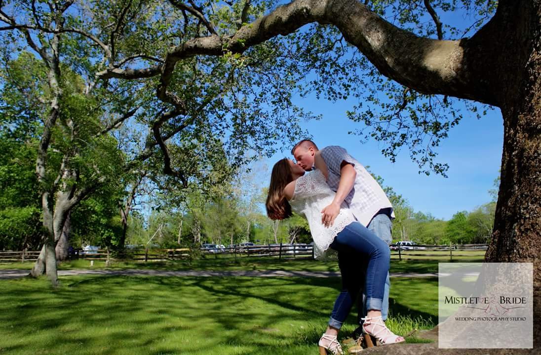 Lauren & Branden went with the rustic look of Allaire State Park for their engagement photos