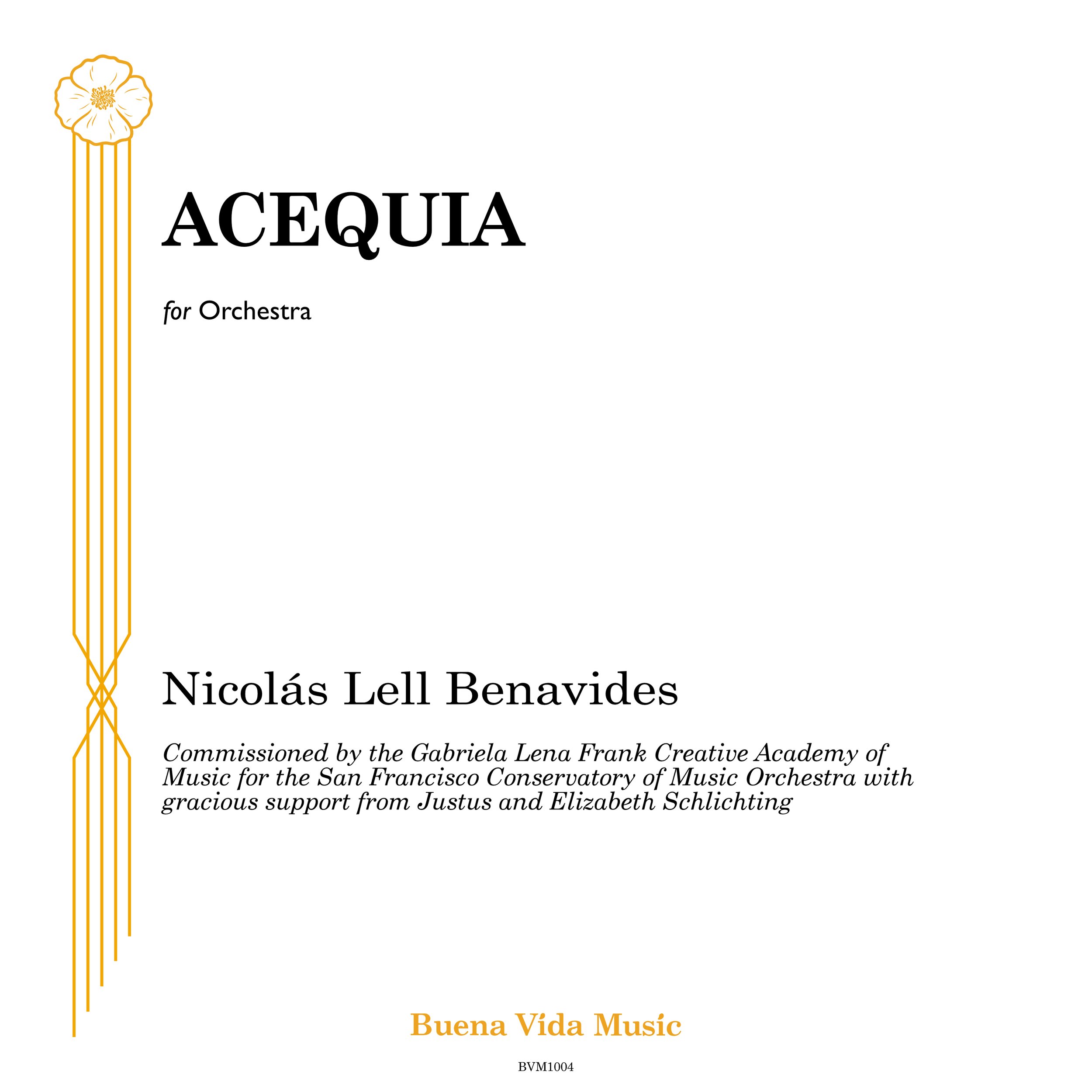 ACEQUIA (Benavides) Score (PDF) for Orchestra (2024)