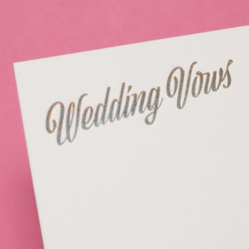 Wedding Vows Gold Holographic
