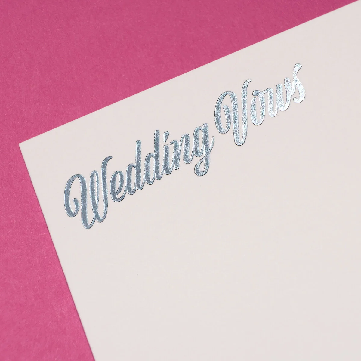 Wedding Vows Design in Metallic Blue Foil