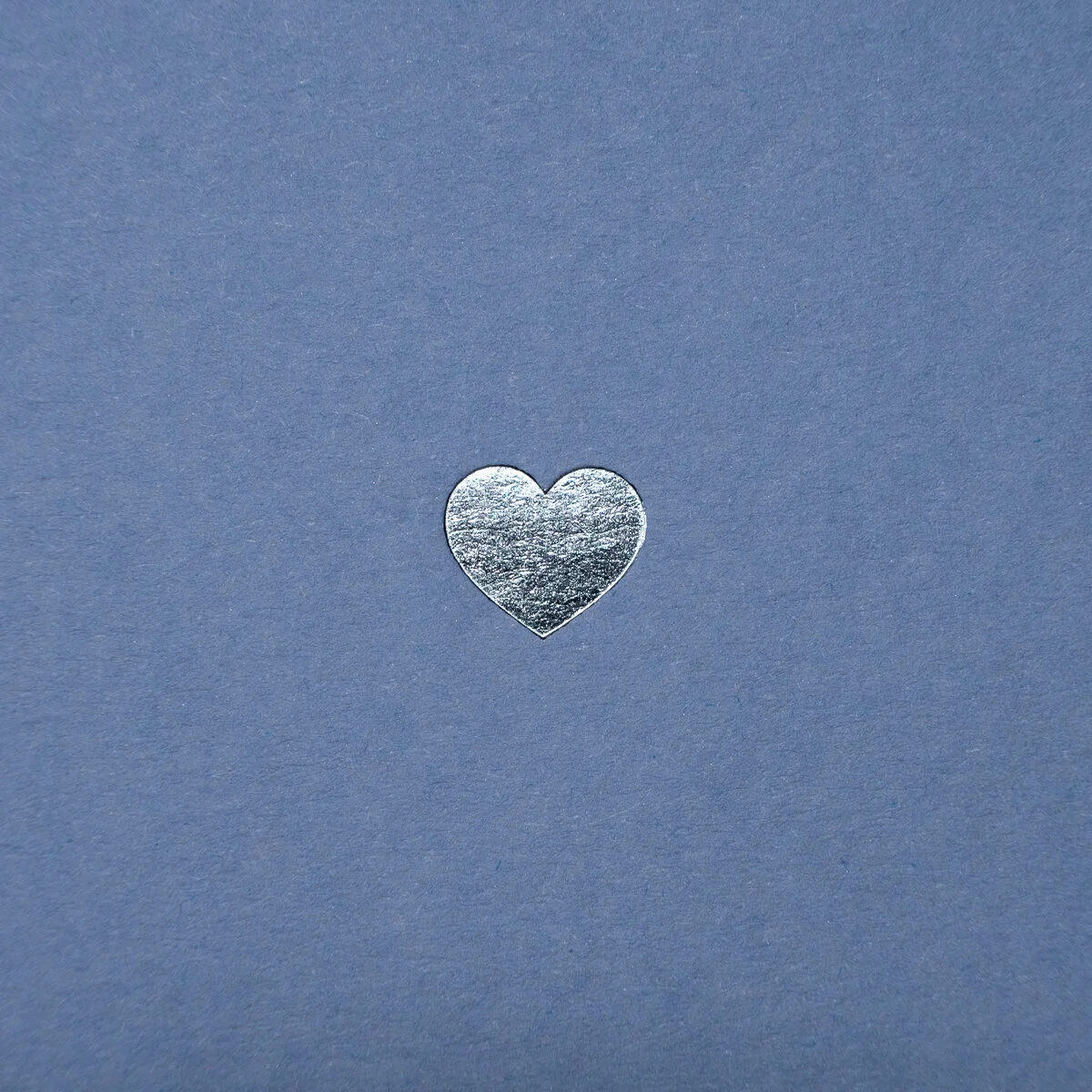 Metallic Blue Heart on Dusty Blue Paper