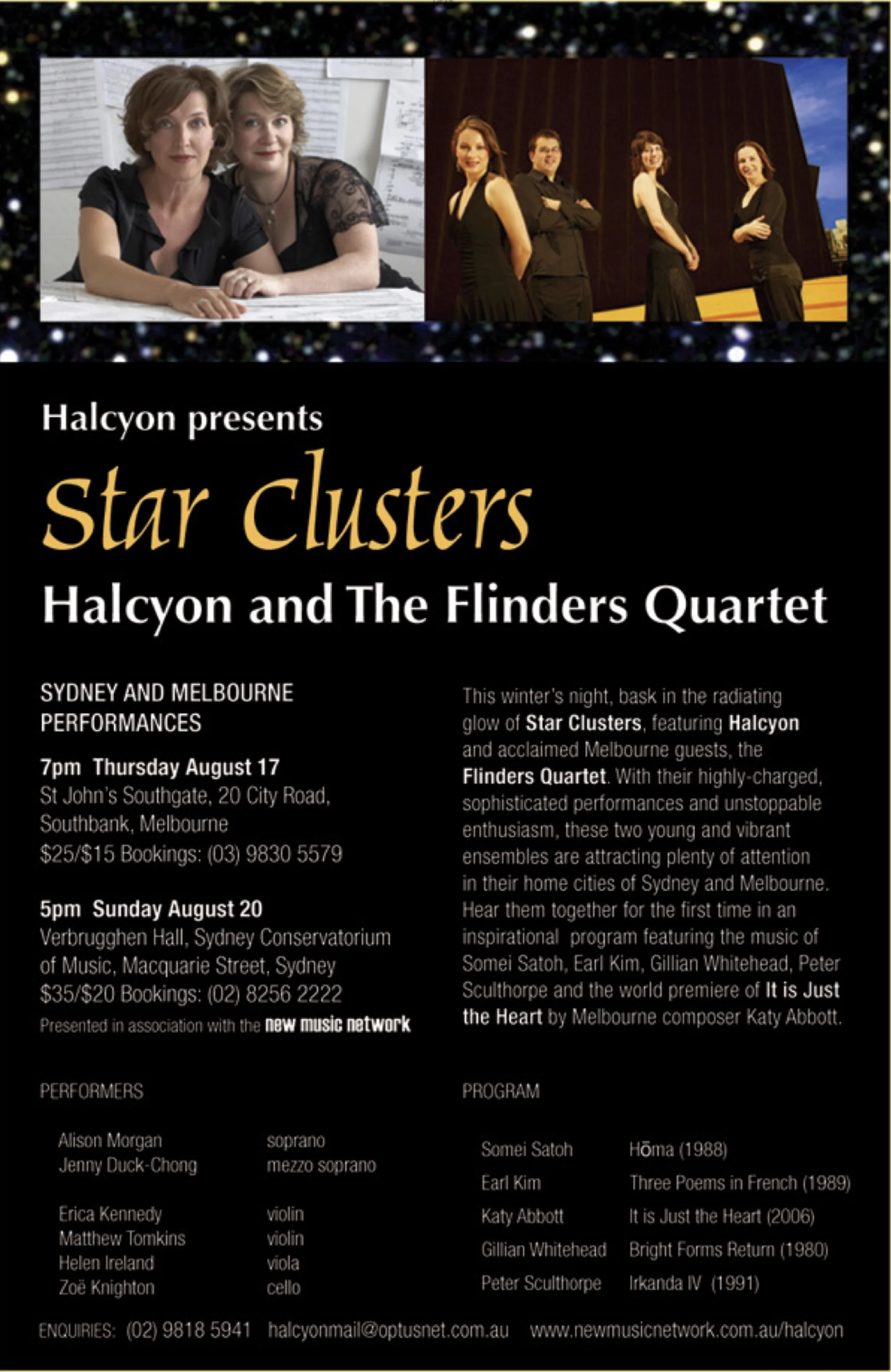 Star Clusters - Halcyon & Flinders Quartet