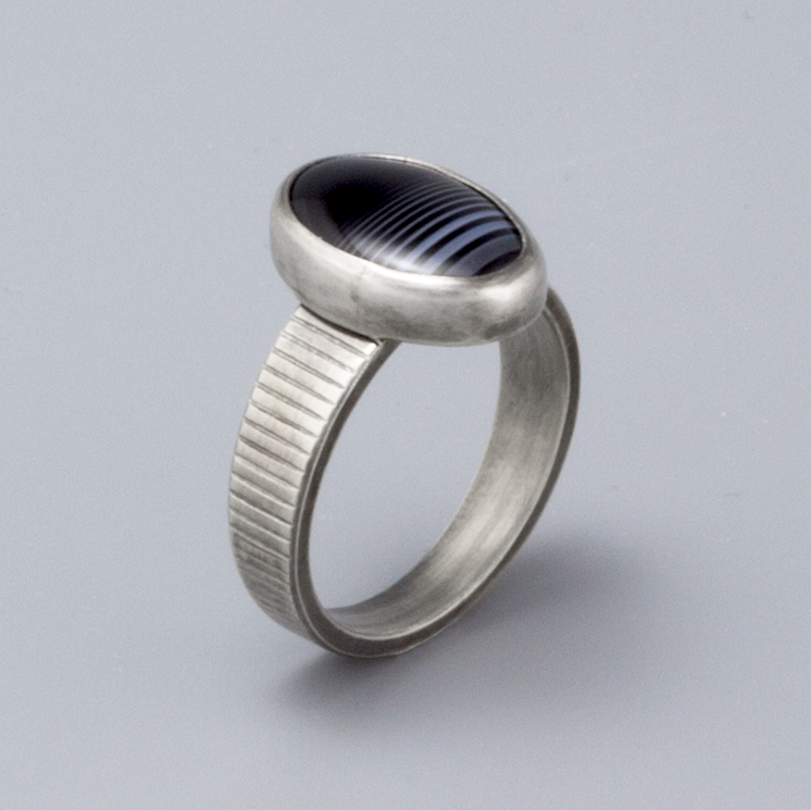 Black Agate Ring Band