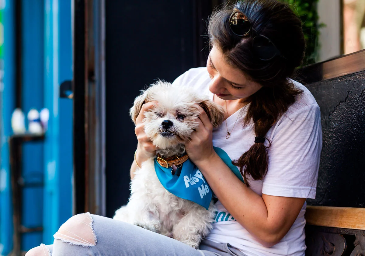 With foster mom (and Foster Dogs founder) Sarah, Photo by Stacey Axelrod