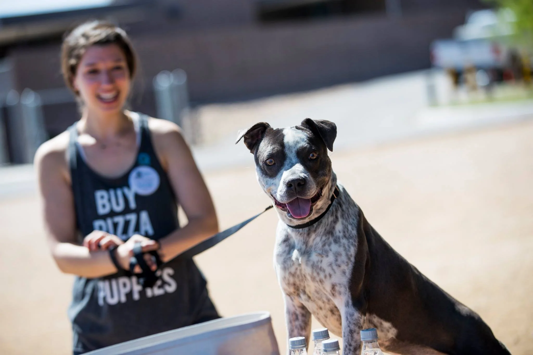 Sarah with her featured dog Nevada, still up for adoption at PACC in Tucson. Photo: Randy Metcalf