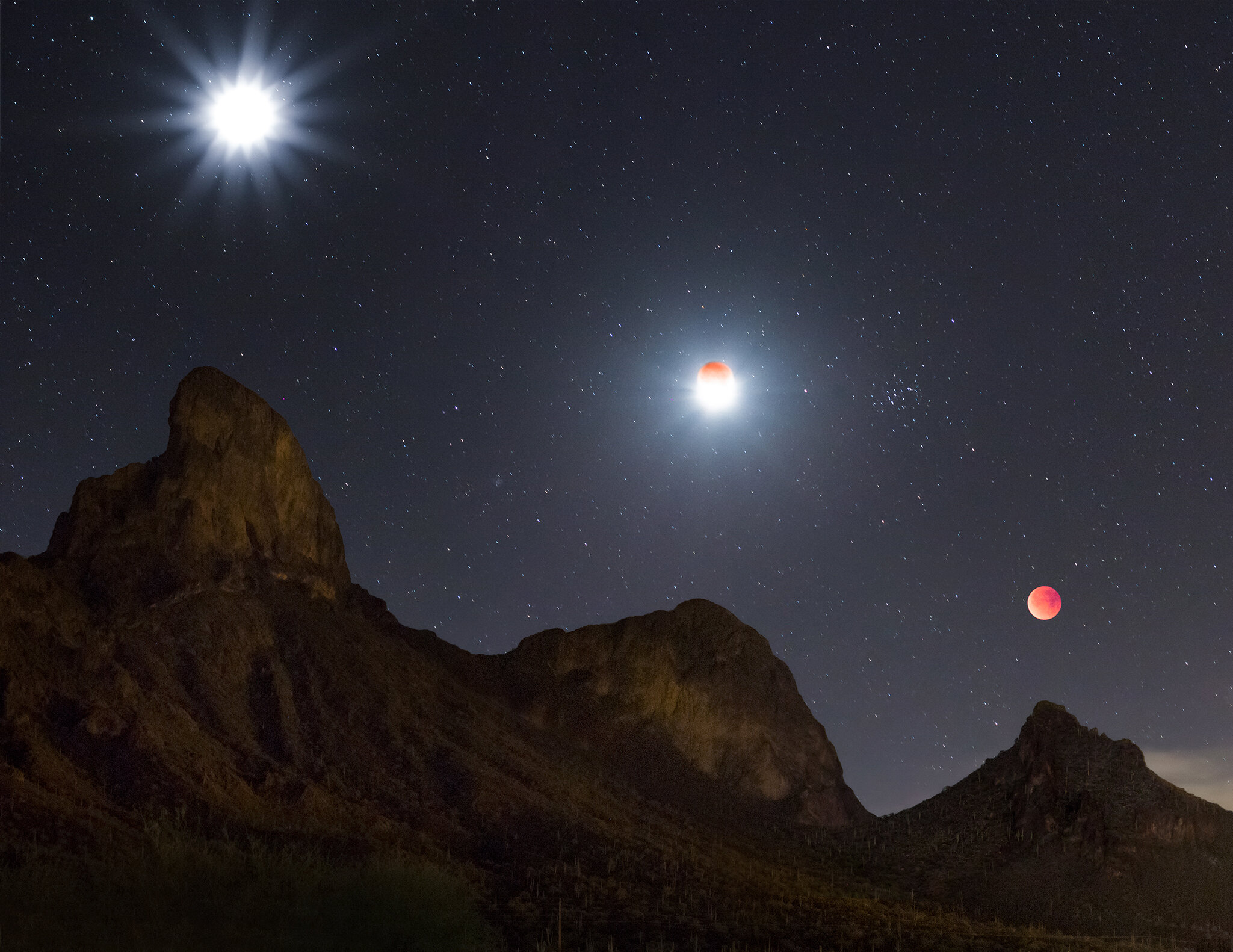 Lunar Eclipse over Picacho Peak