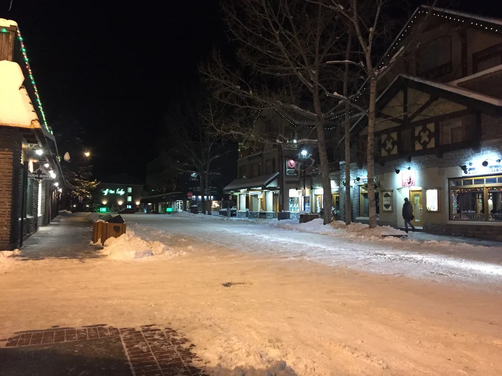 Banff Ave. in the winter