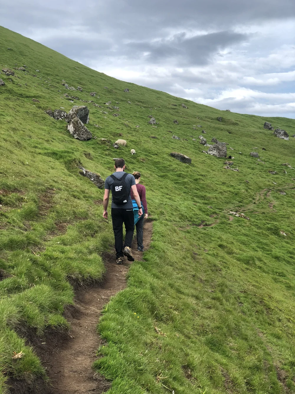 Hiking along the hill