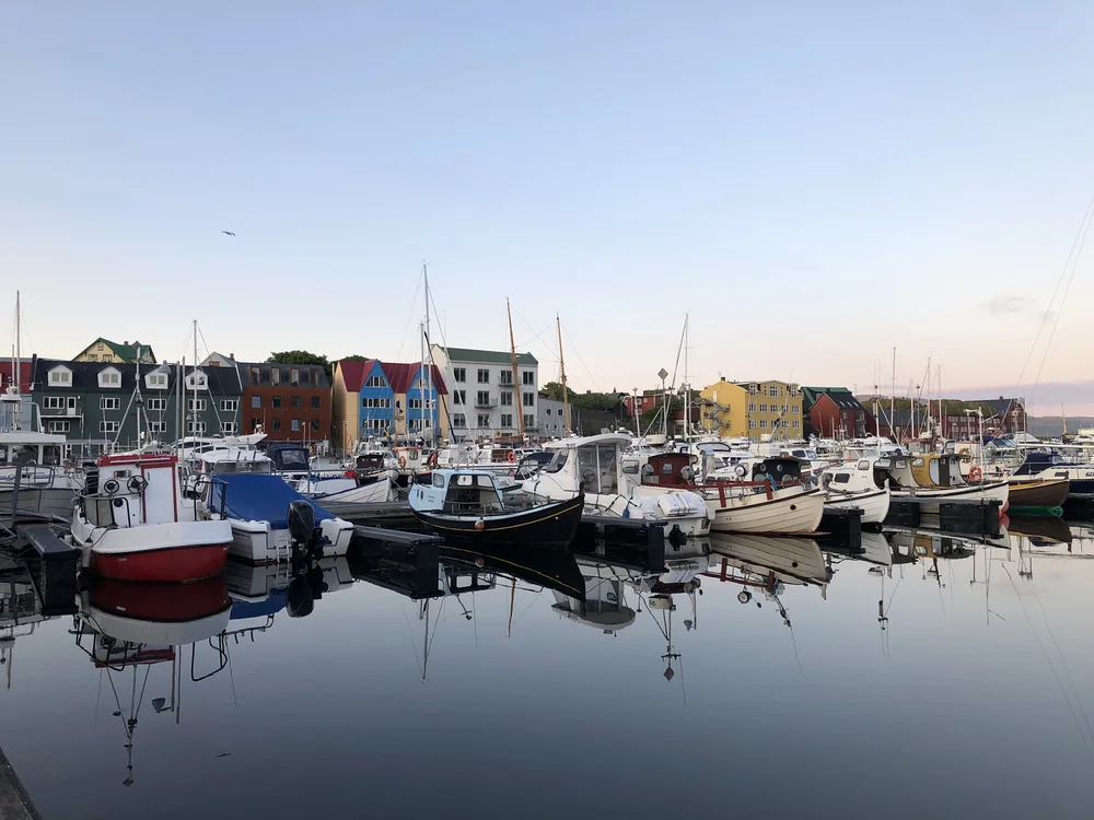 Tórshavn marina at sunset