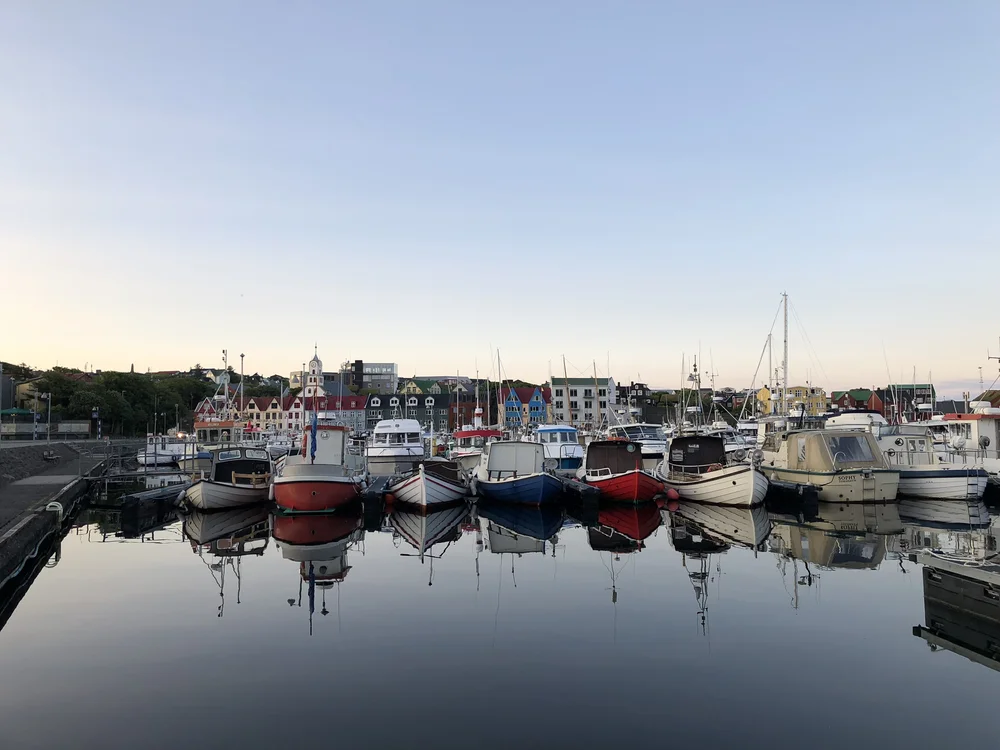Tórshavn marina at sunset