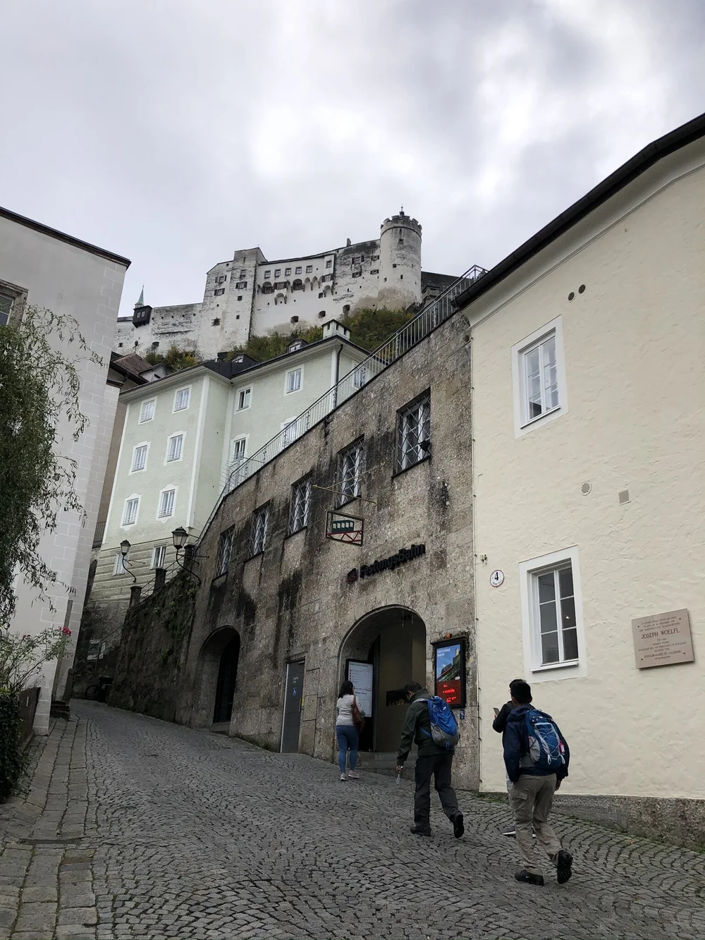 Walking to the funicular