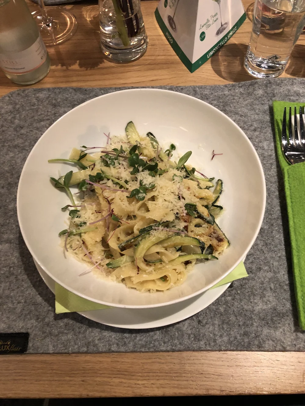 Zucchini pasta at Humboldt Restaurant