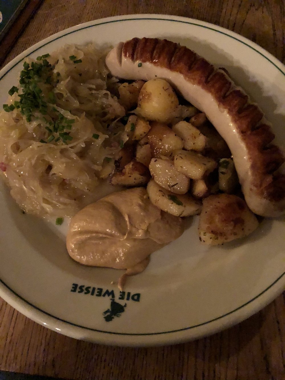 Sausage dinner at Die Weisse