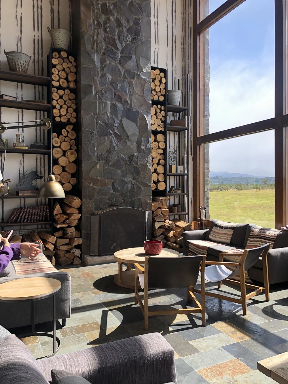 Fireplace and lounge area