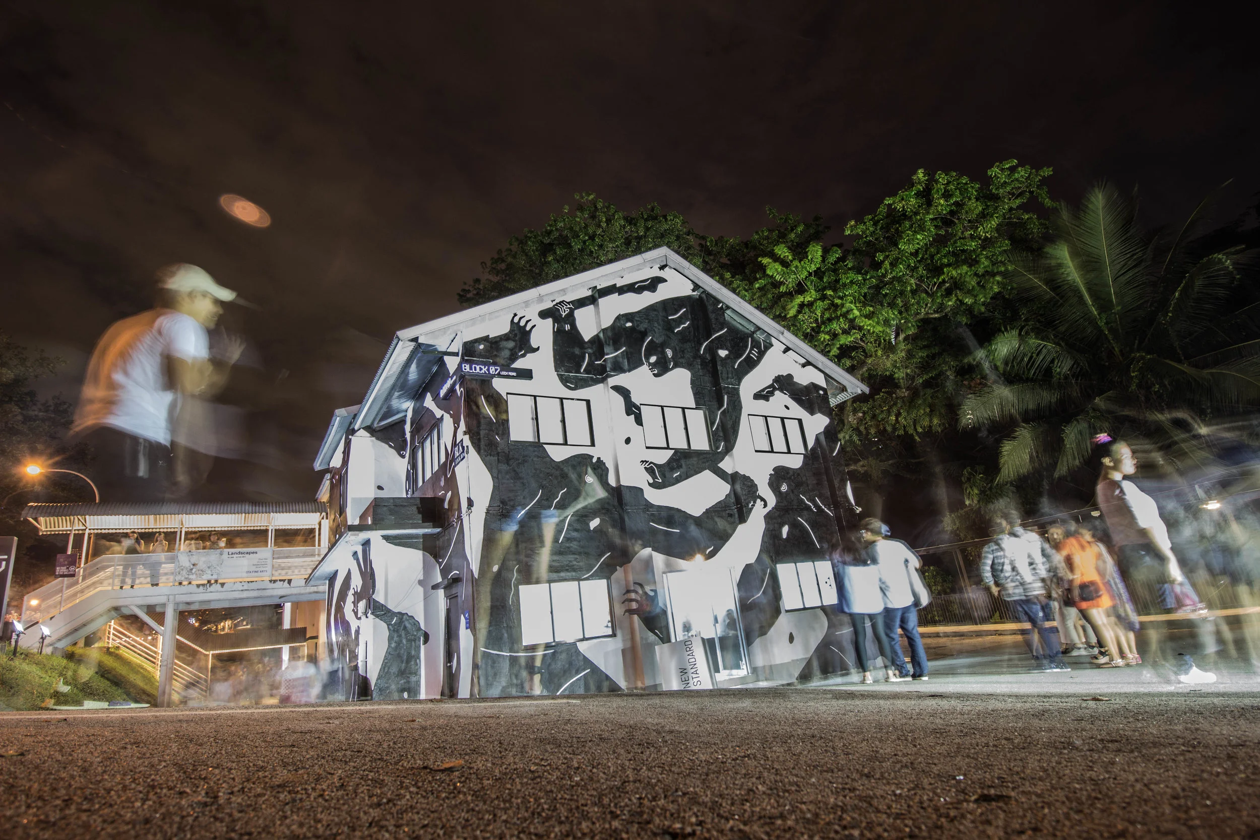 Cleon Peterson's Land of Shadows at Lock Route at Gillman Barracks, 2017.