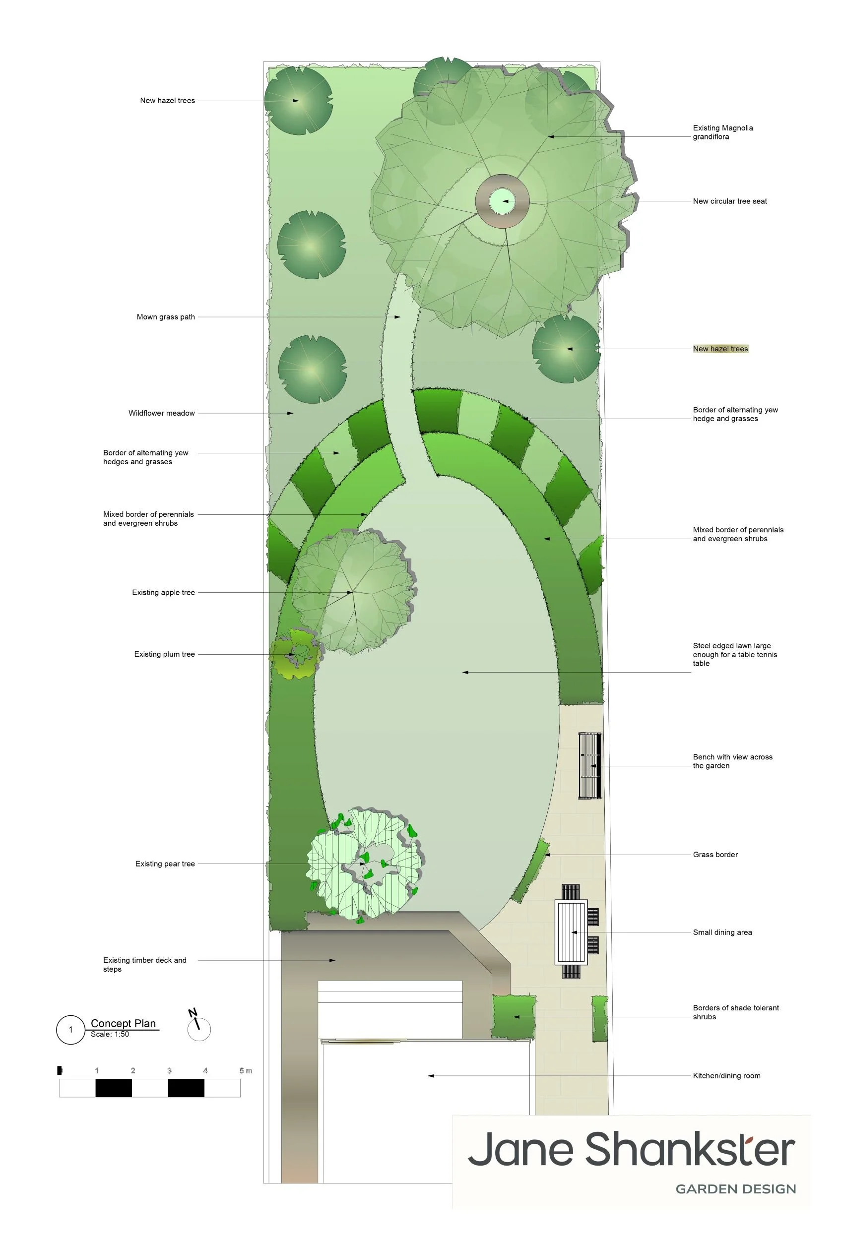 An overgrown London garden with a pile of cut branches and untended borders, photographed before its redesign. JaneShanksterGardenDesign.co.uk.

This is the garden before any work began: overgrown borders, a pile of cut branches waiting to be cleared