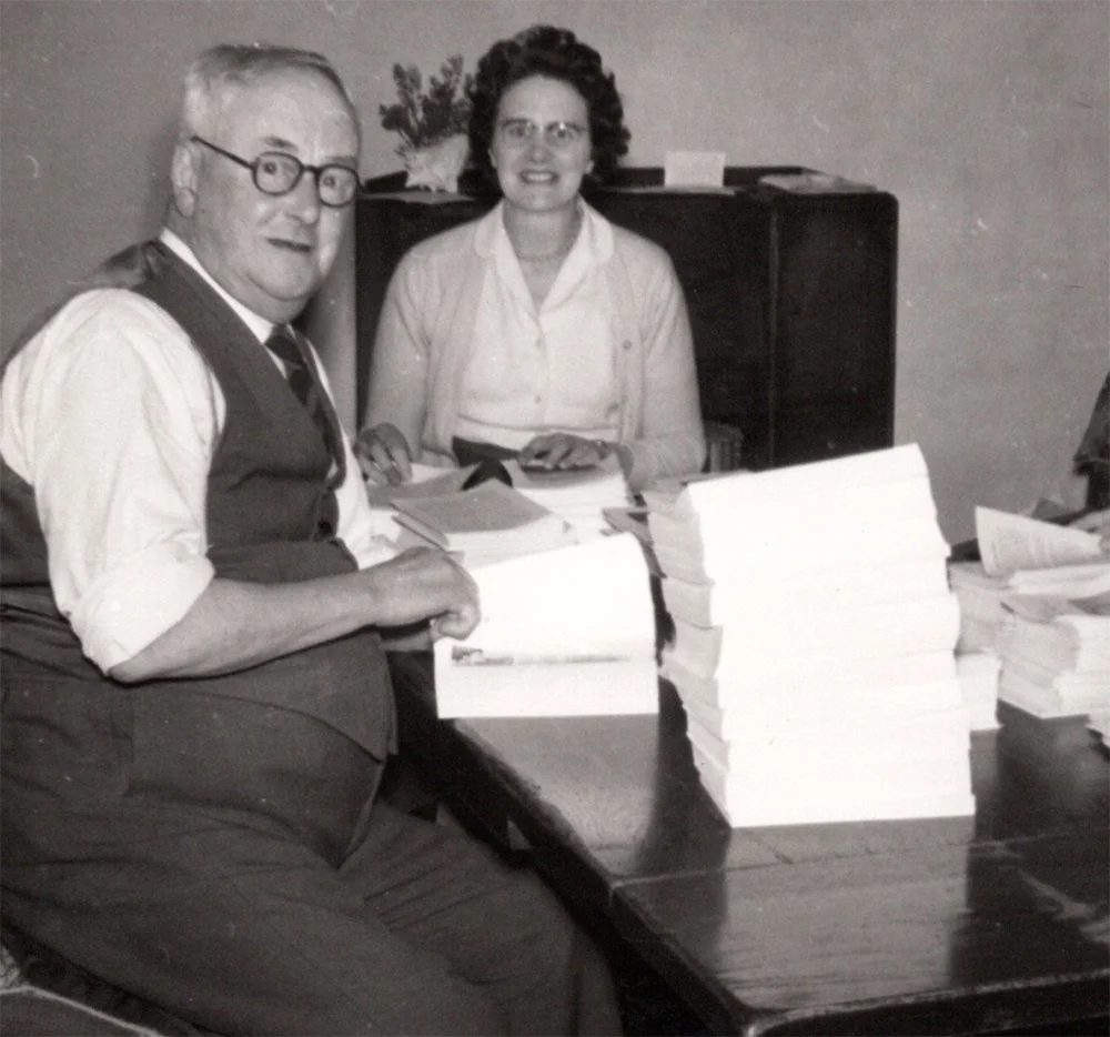 A Family Affair: Arthur's father (L) and wife, Dulcie (R) helped out with the finishing in those early days in the house on Vicars' Close.