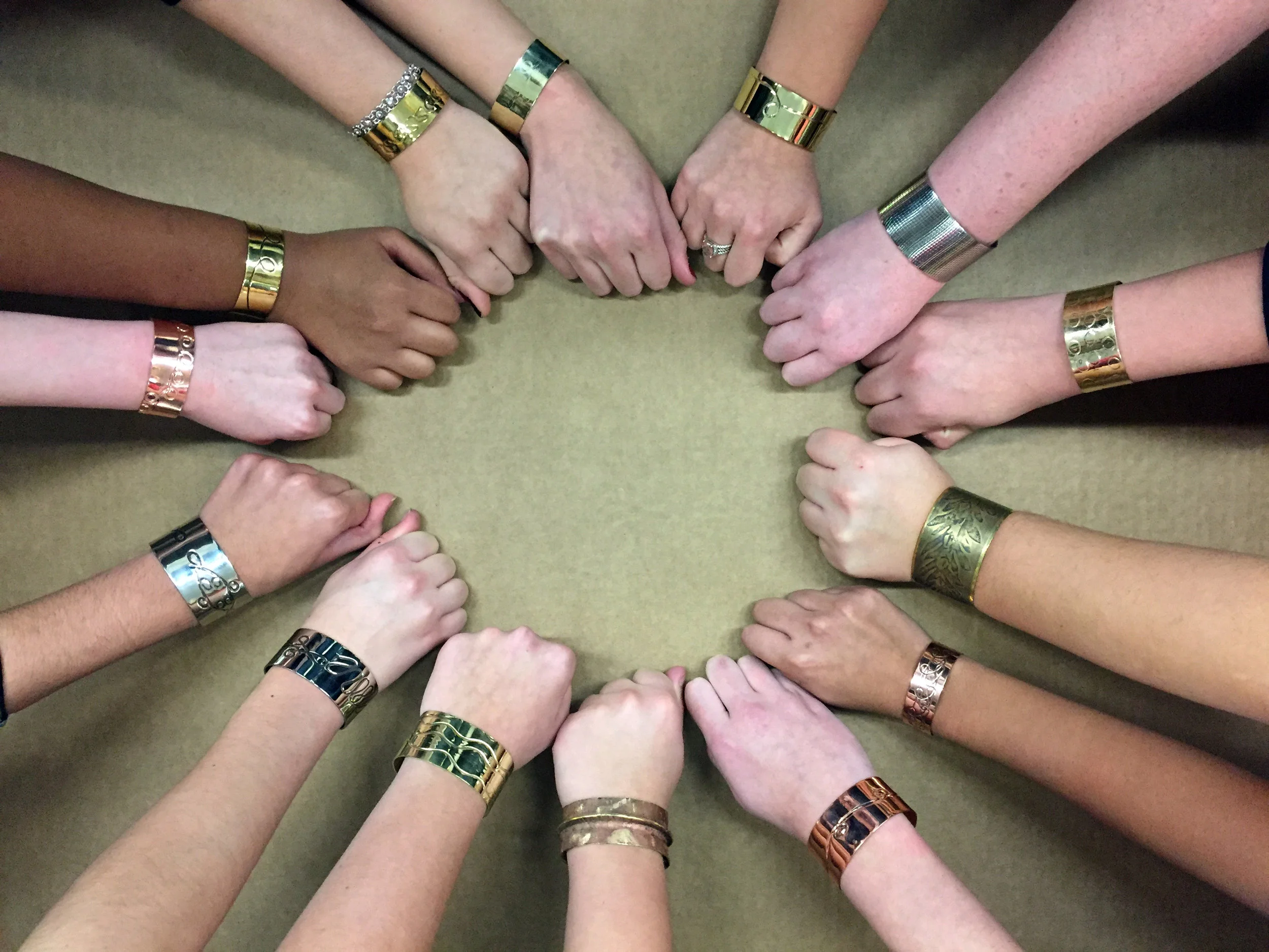 Student Roller-Printed Cuff Bracelets