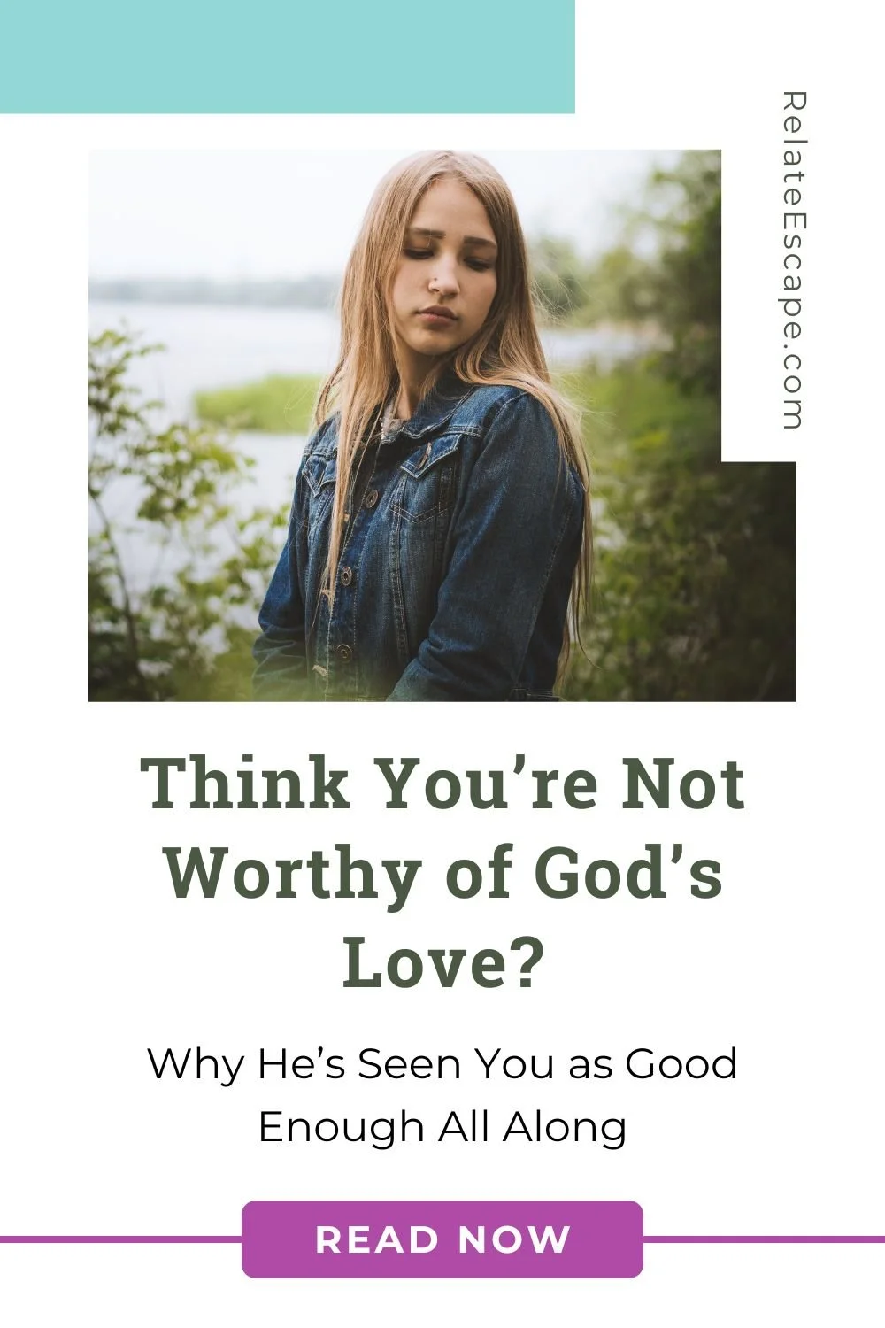 Pinterest pin with variation of blog post title and a young woman in nature looking sad