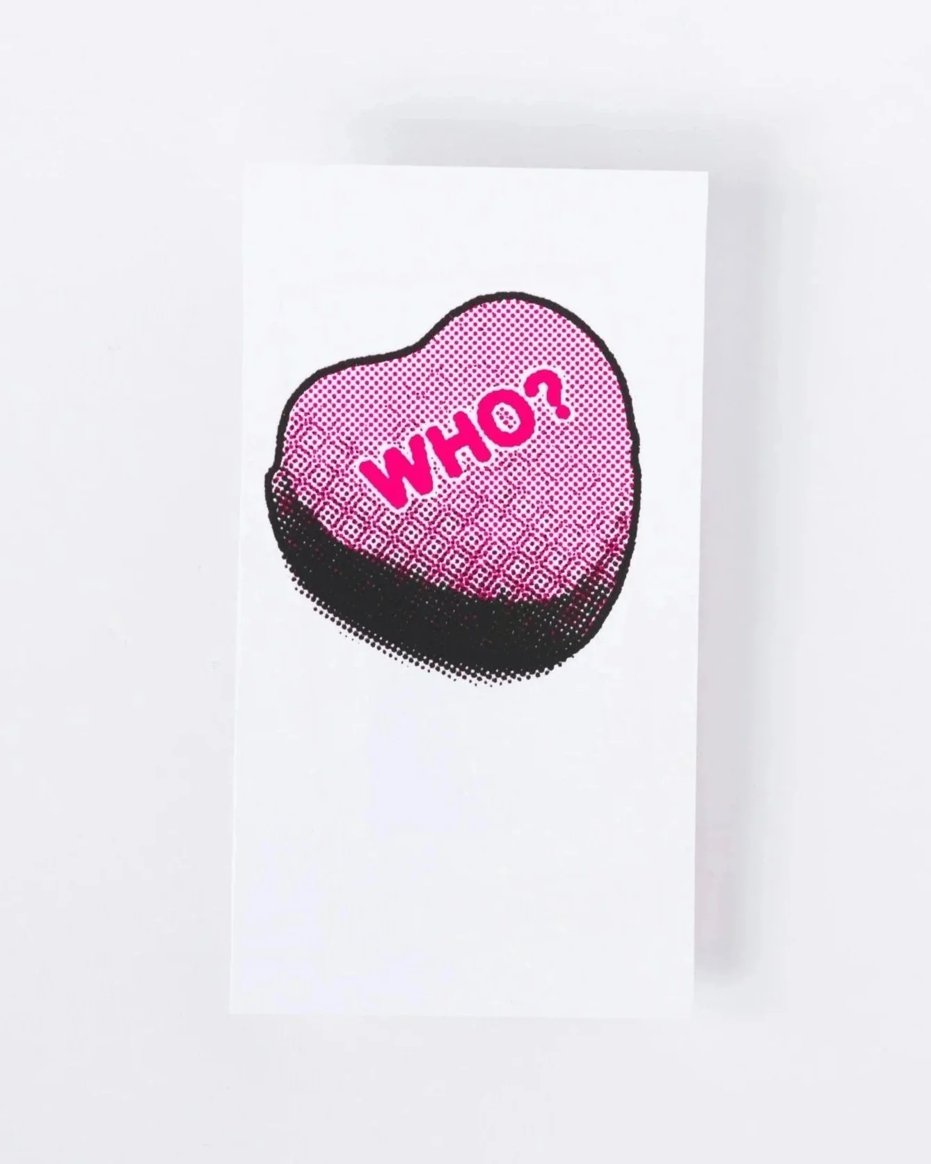 Image of a heart with "Who?" written on it