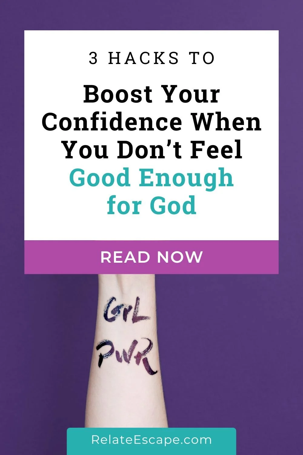 Blog post title with image of a woman's arm that says "Grl power" in marker