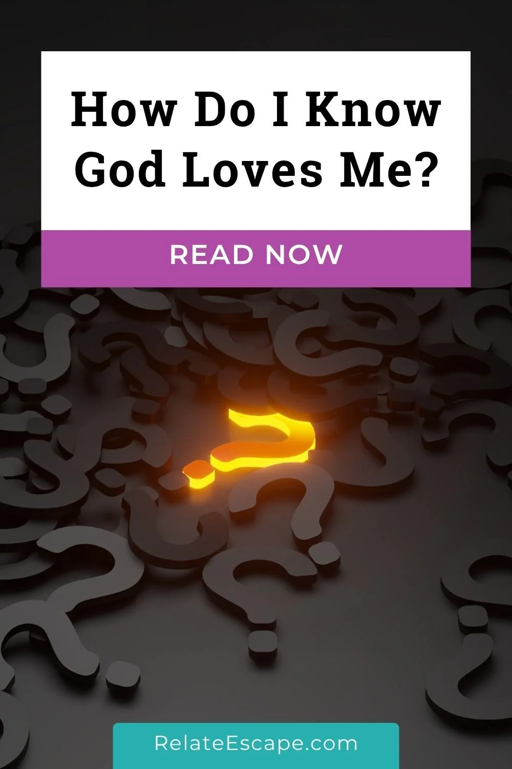 Pinterest pin with blog title and a question mark glowing in the dark