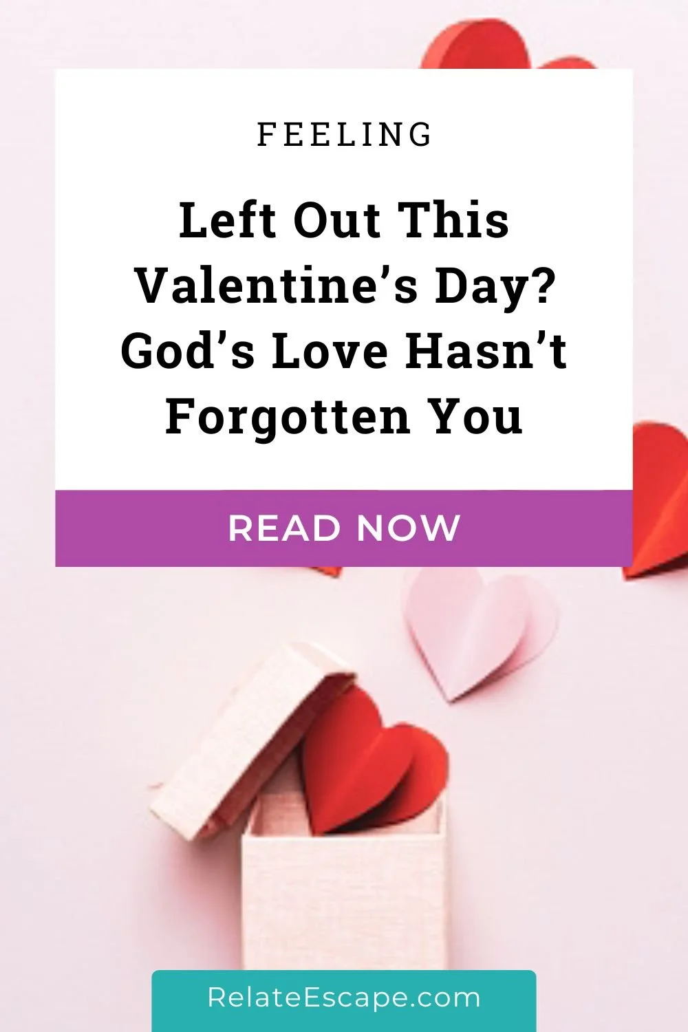 Pinterest pin with variation of blog post title and hearts coming out of a white box