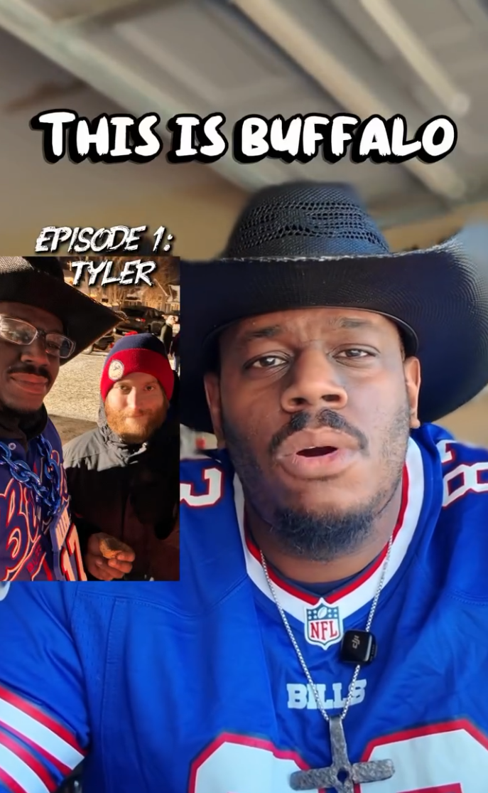 This is Buffalo, Episode 1: Tyler, featuring SirrBaby wearing his black cowboy hat and Bills jersey
