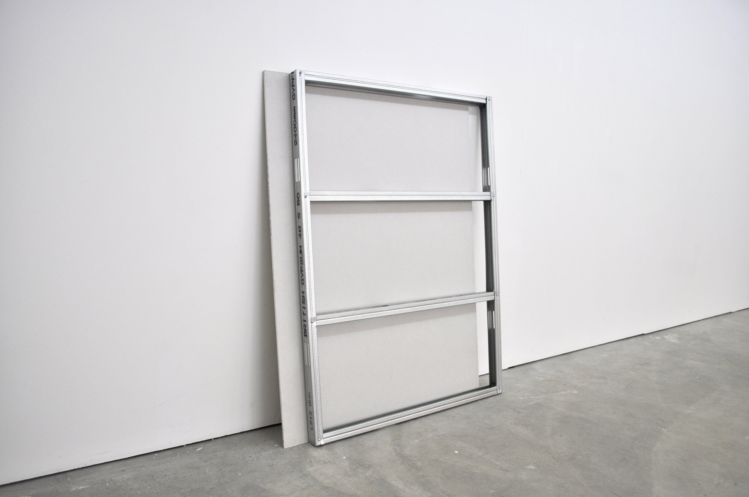   Untitled (small wall) , 2014, sheetrock and metal studs, 40”x24”. 