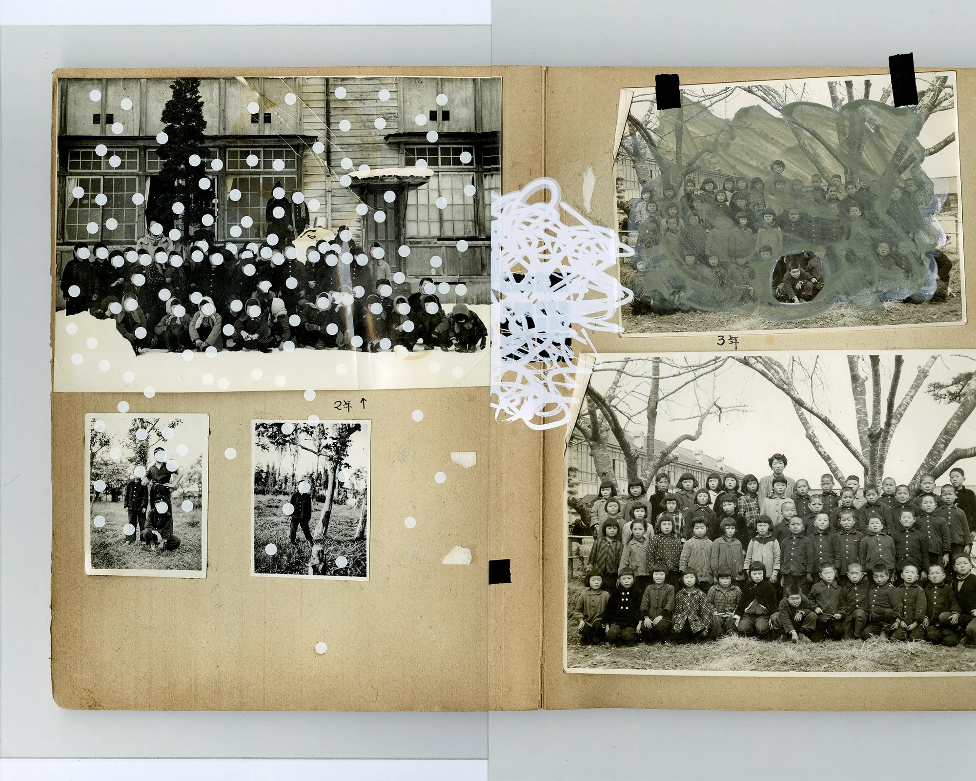  Photo Album 02-02 (state II), 2019, silkscreen, monotype and collage on pigment print, 16×20. 