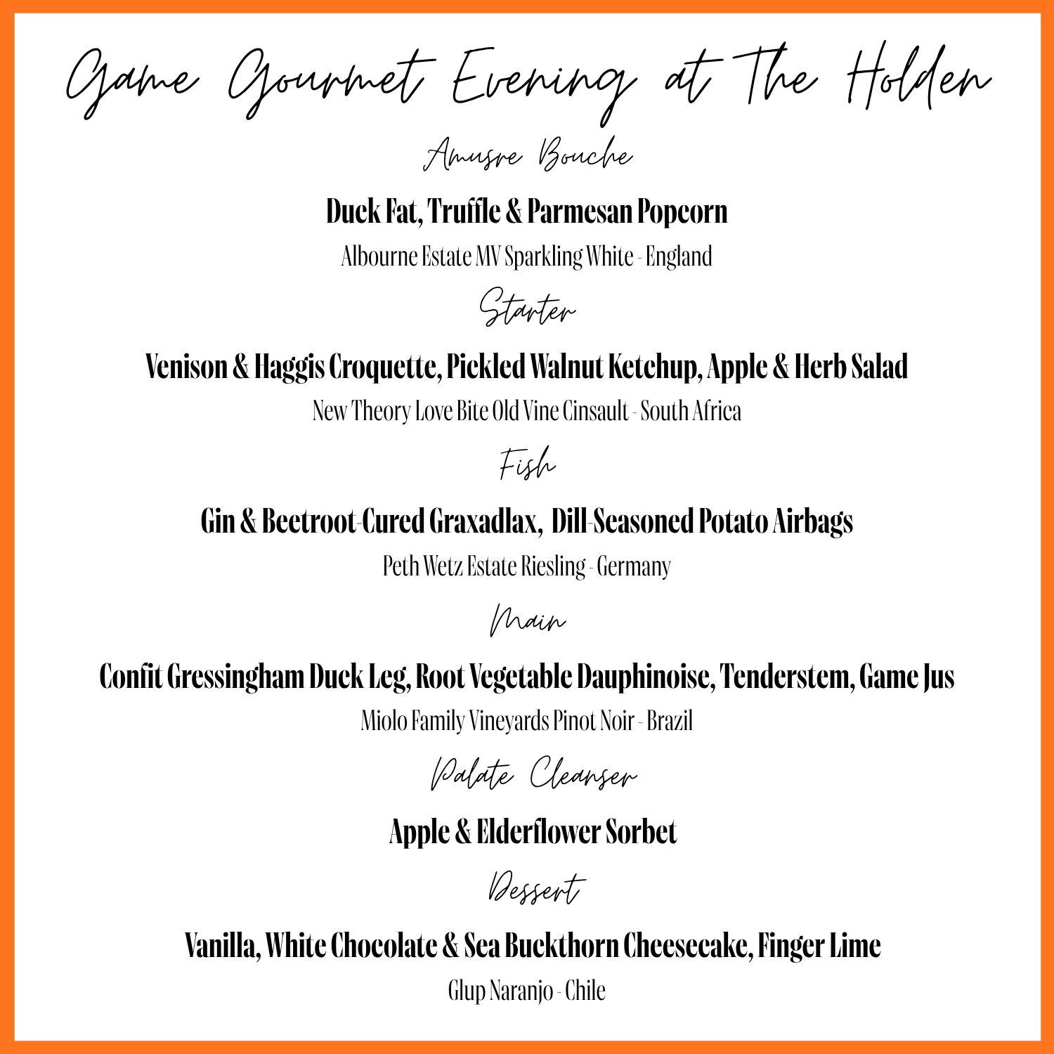 Game Gourmet Supper Club