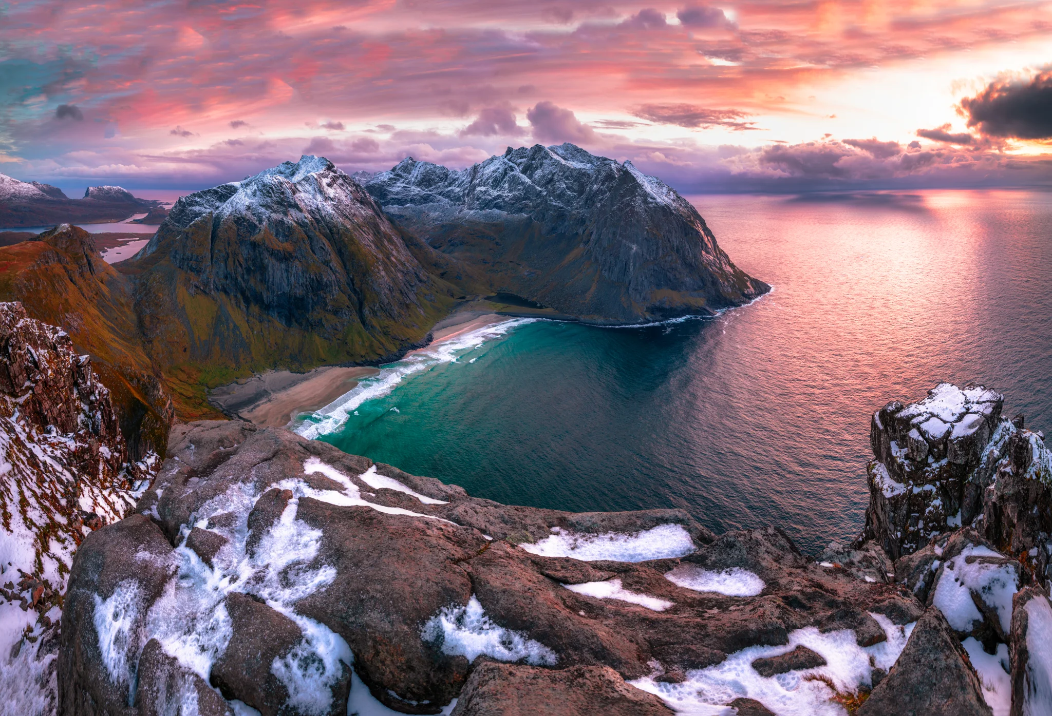 Panoramic view over Kvalvika