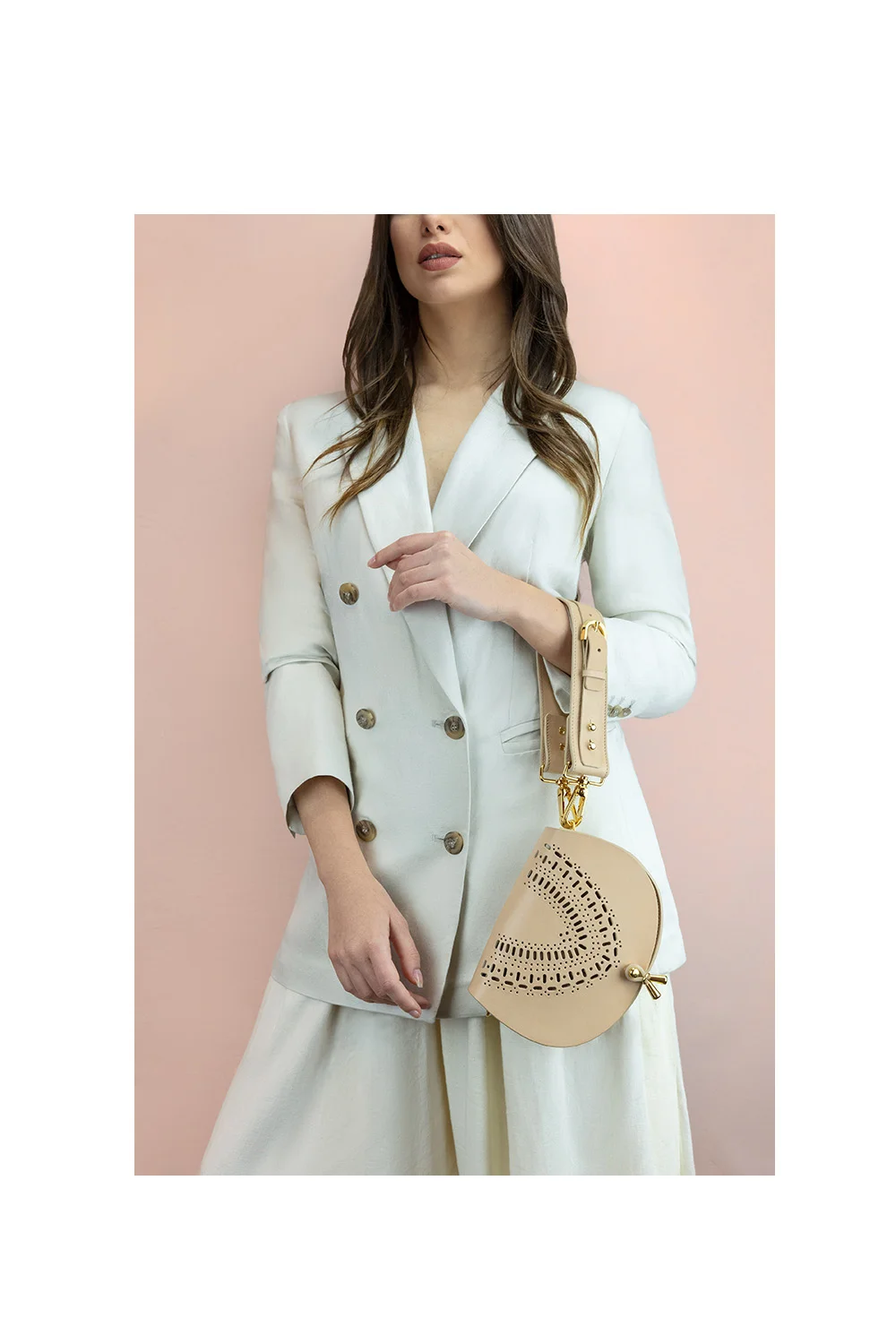 Digerolamo Woman's designer bag - Sofia Small Saddle Purse - Wristlet Bag Made in Italy