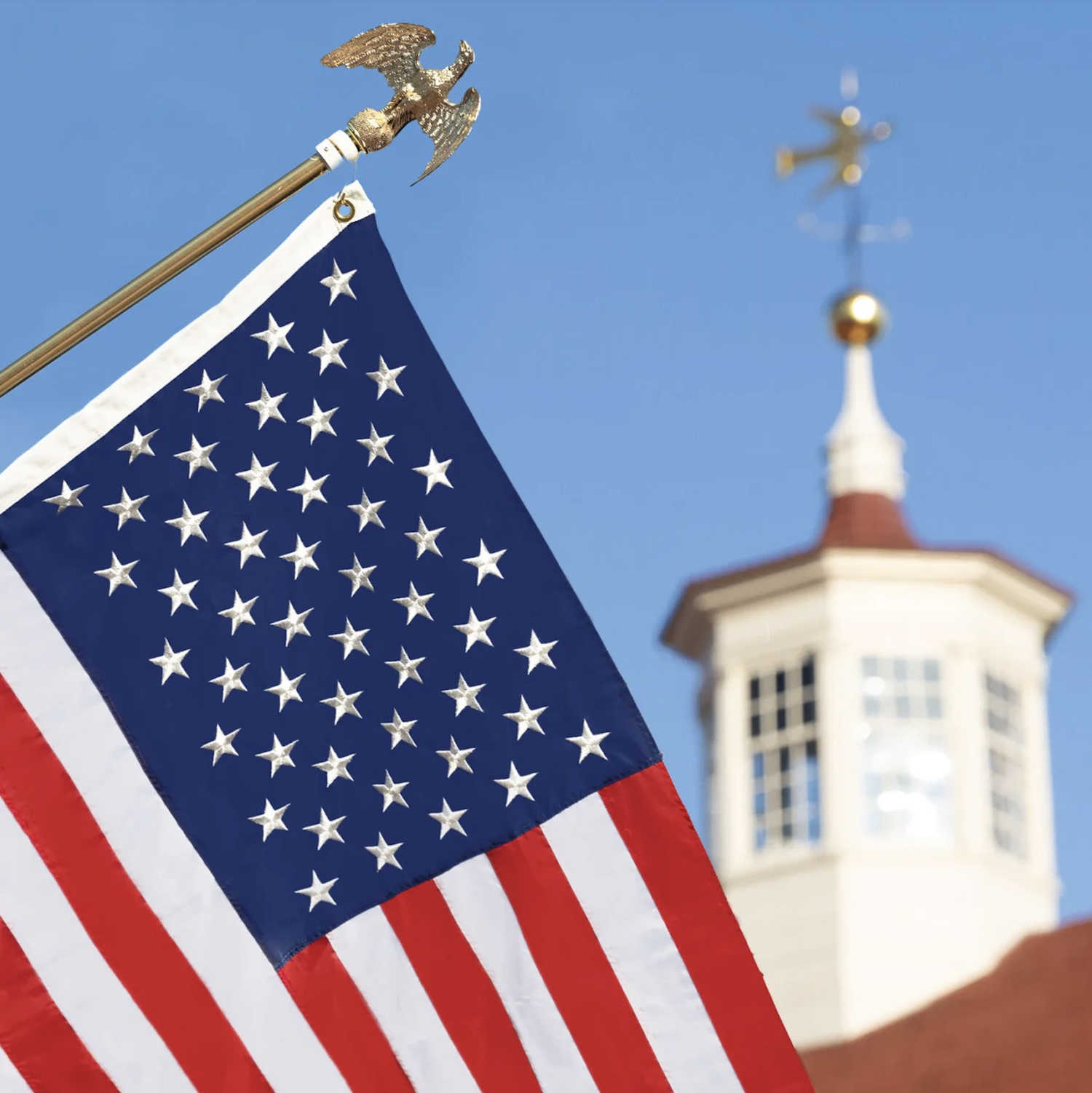American flag flown over George Washington's Mount Vernon