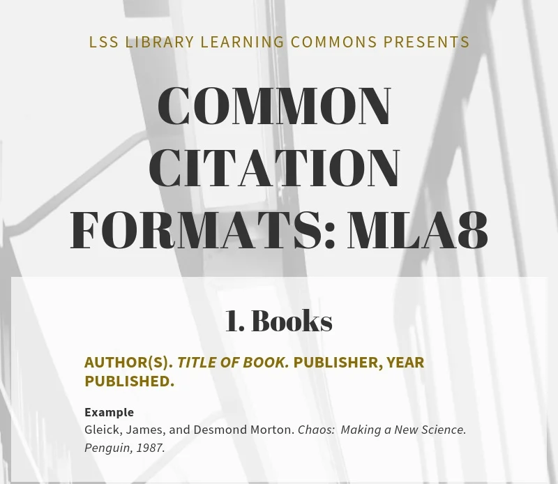 Research 101 - Common Citation Formats in MLA