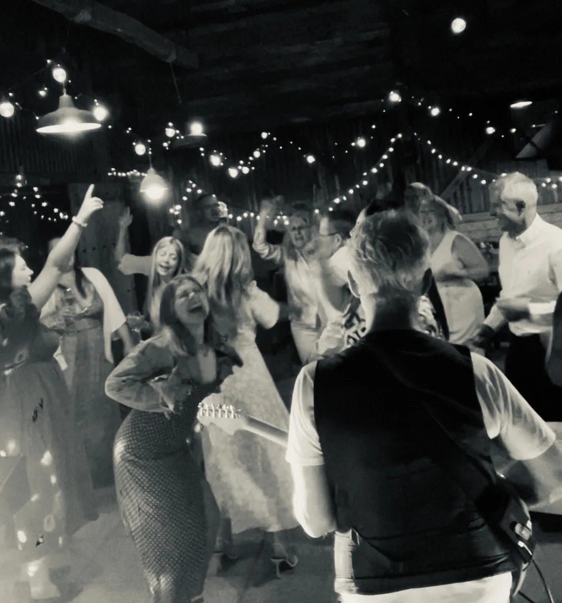 Wedding dancefloor with live band