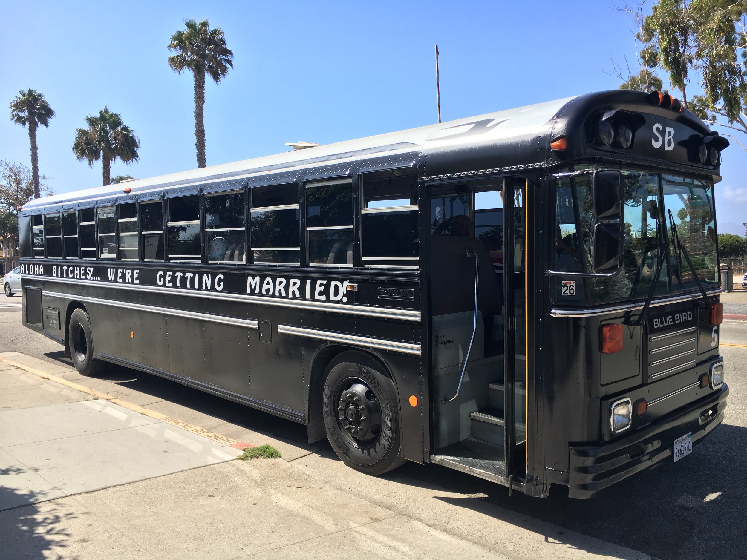 Large buses have room for up to 40+/- spaces/characters.